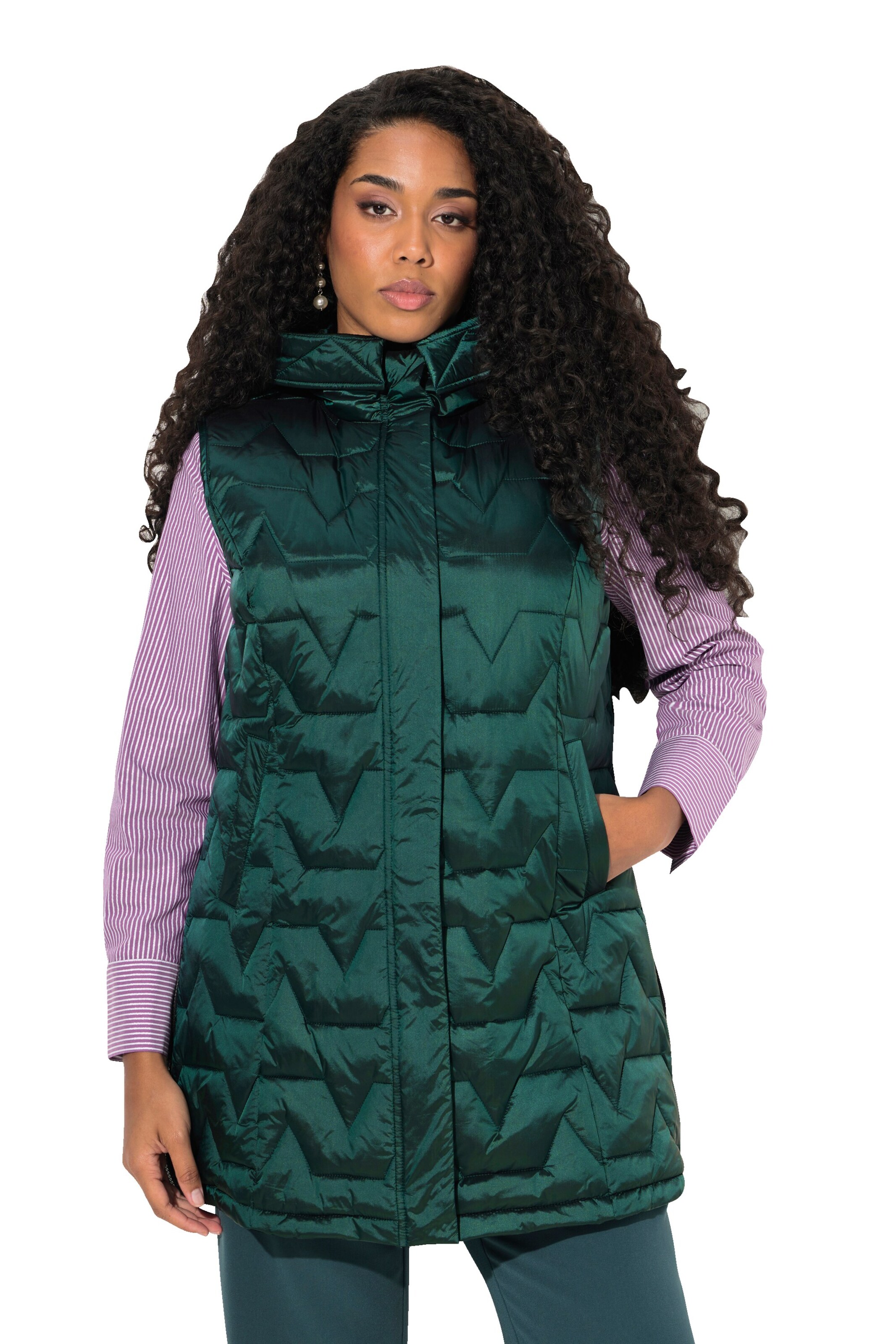 Ulla Popken Vest in Green: front