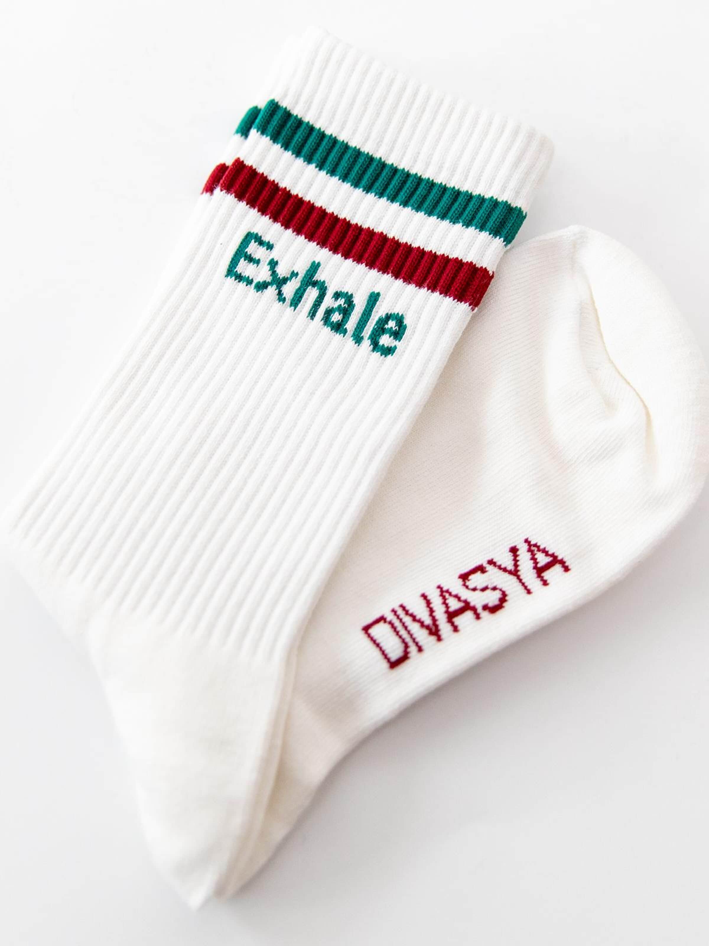 Divasya Socks 'Inhale Exhale' in Red
