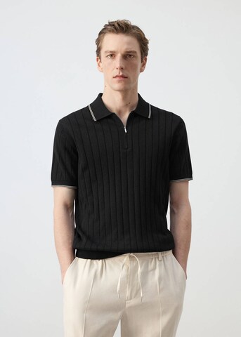 MANGO MAN Poloshirt 'Baluard in Schwarz: Vorderseite