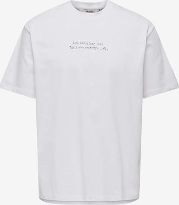 T-Shirt Only & Sons en blanc : devant