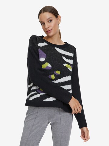 Cartoon Sweater in Black: front