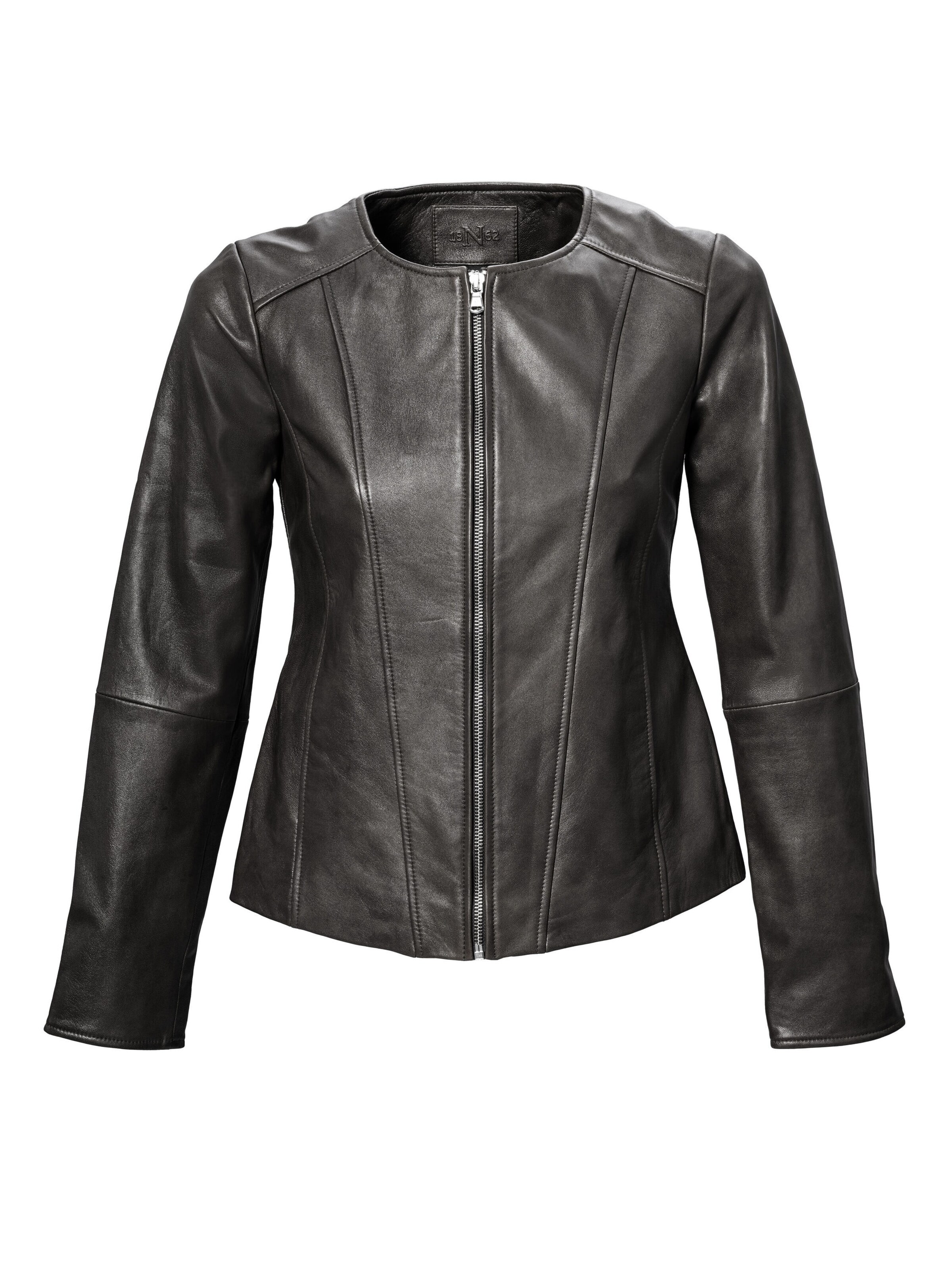18N62 Lederjacke 'NEGivette' in Schwarz: Vorderseite