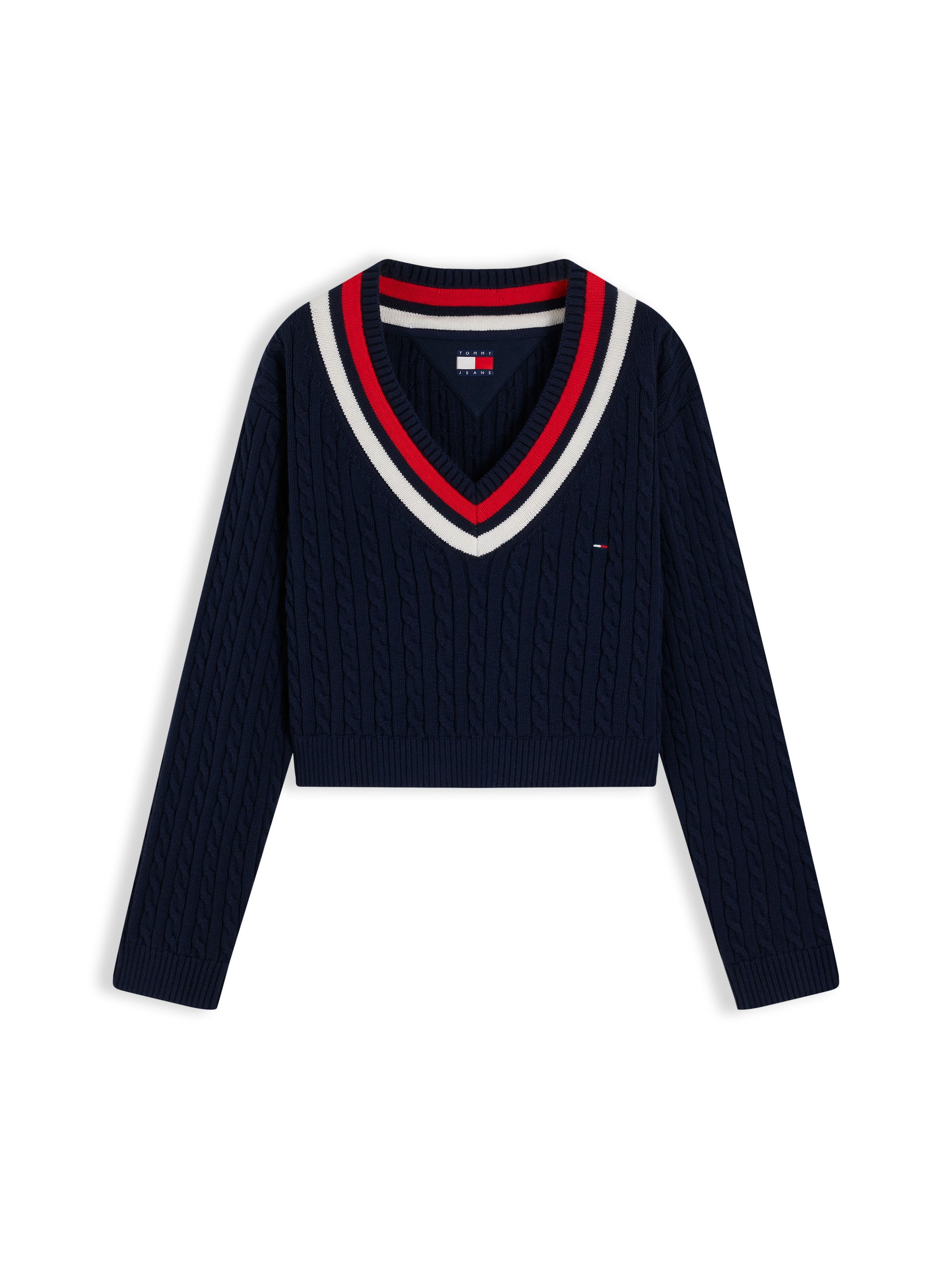 Tommy Jeans Pull-over en XXS en bleu marine / rouge / blanc, Vue avec produit