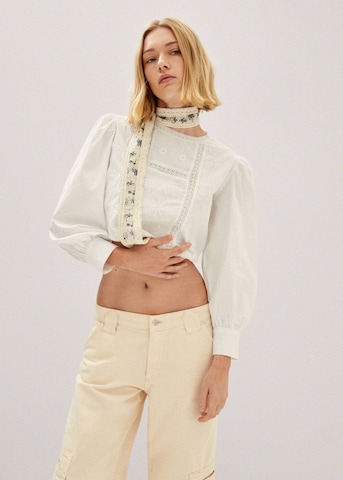 MANGO Blouse 'Closed' in White