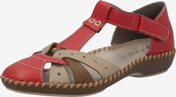 Rieker - Sandalias en rojo: frente