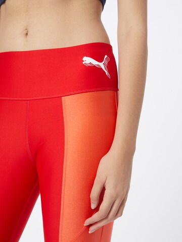 PUMA Skinny Sportovní kalhoty – červená