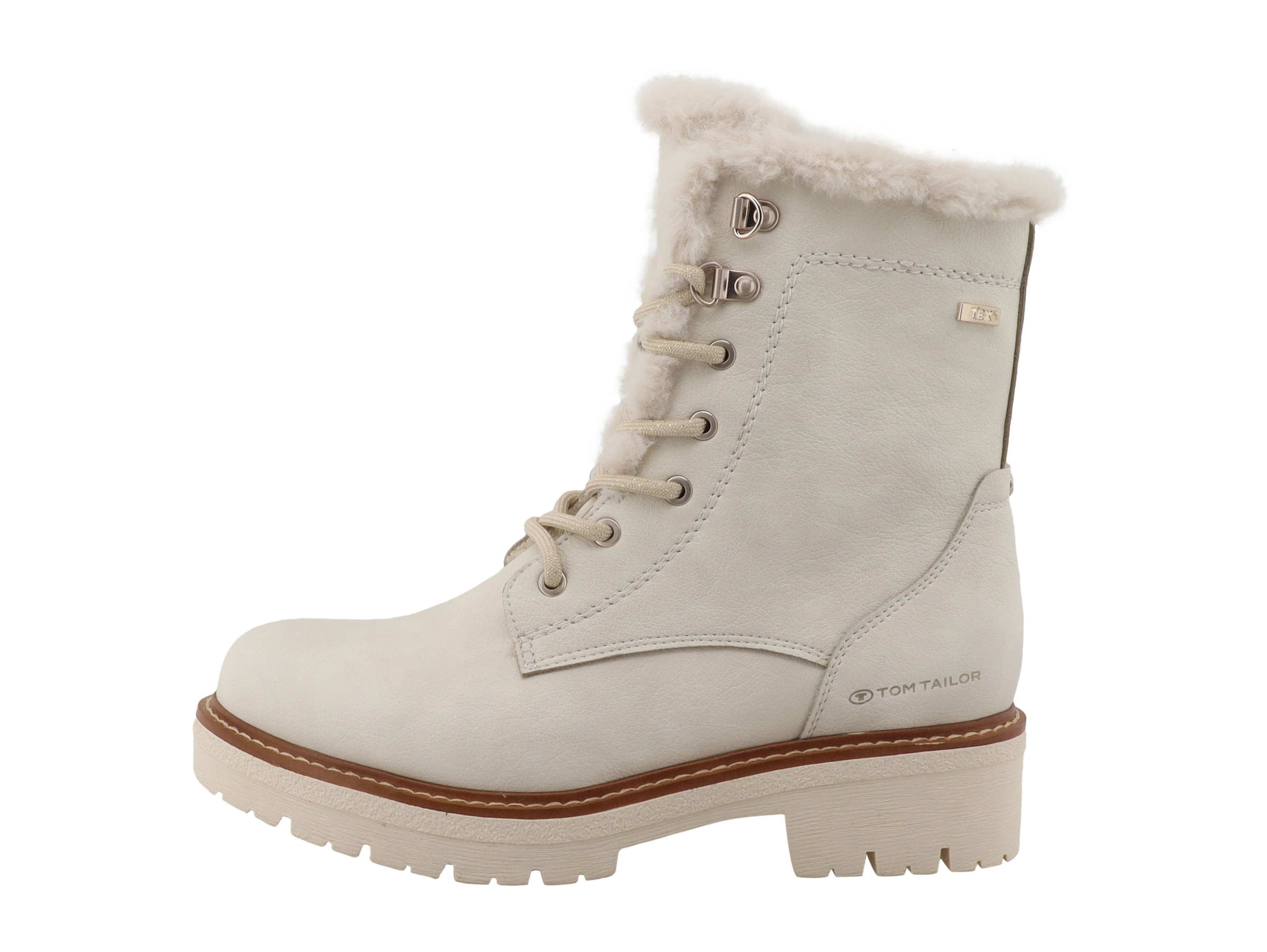TOM TAILOR Lace-Up Ankle Boots in White