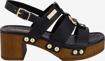 Les Tropéziennes Sandals 'Penelope – Ledersandalen mit Absatz' in Black: front