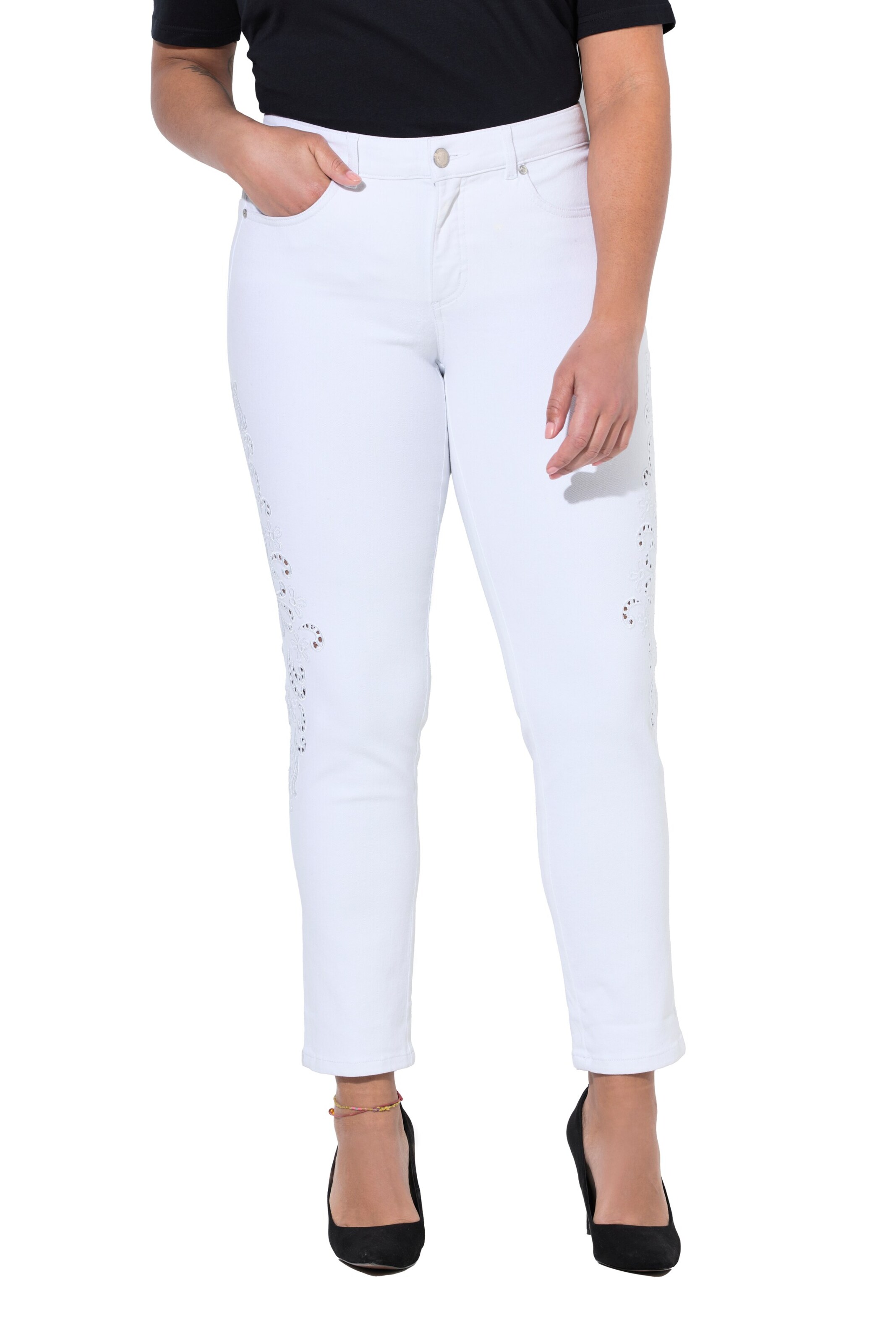MIAMODA Slimfit Jeans in Wit: voorkant
