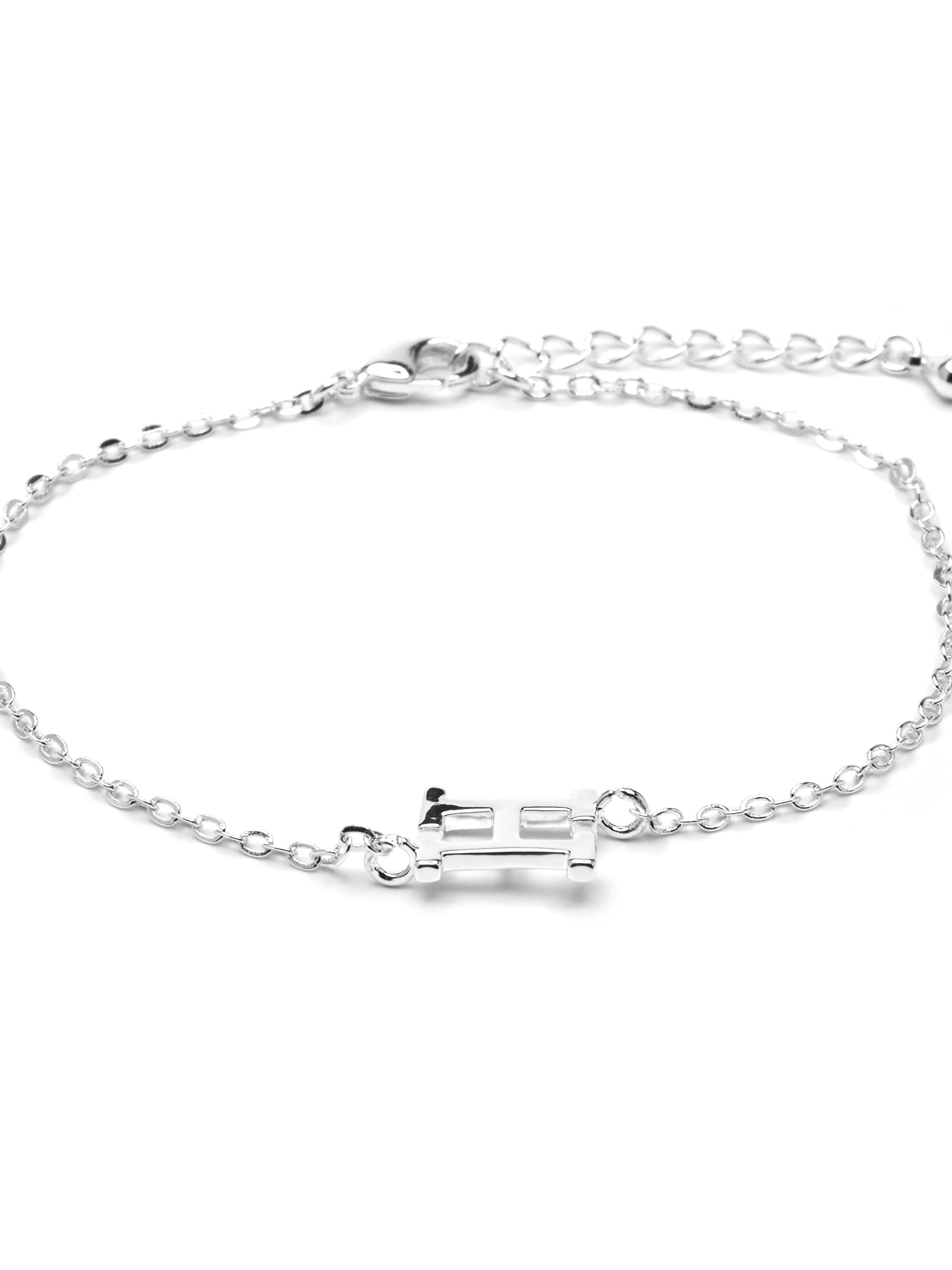 Luxenter - Pulsera 'Alphabet H' en plata