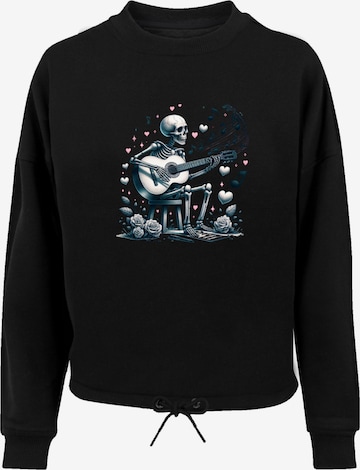 Sweat-shirt 'Skelett spielt Gitarre, Musik, Liebe' F4NT4STIC en noir : devant