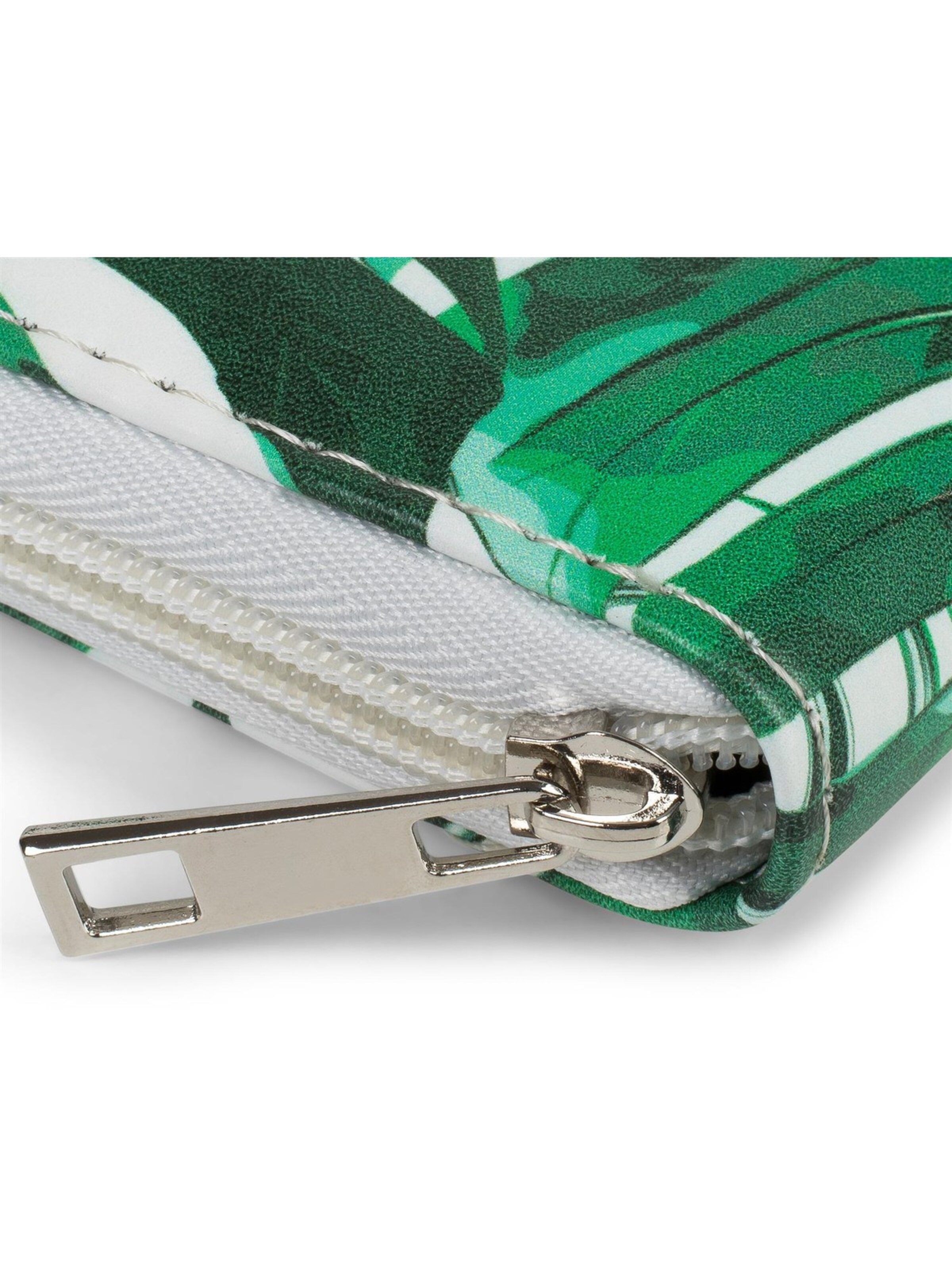 styleBREAKER Portemonnaie 'Mini Geldbörse mit Palmen Print'‌‌‌‌‌‌‌ in Grün