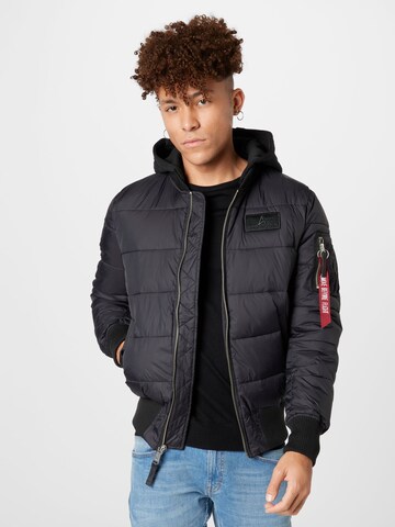 Veste mi-saison ALPHA INDUSTRIES en noir : devant