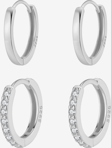 Hey Happiness Ohrringe 'Duo Hoops' in Silber: Vorderseite