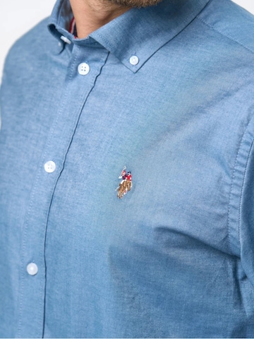 U.S. POLO ASSN. Regular fit Overhemd 'Calvert' in Groen