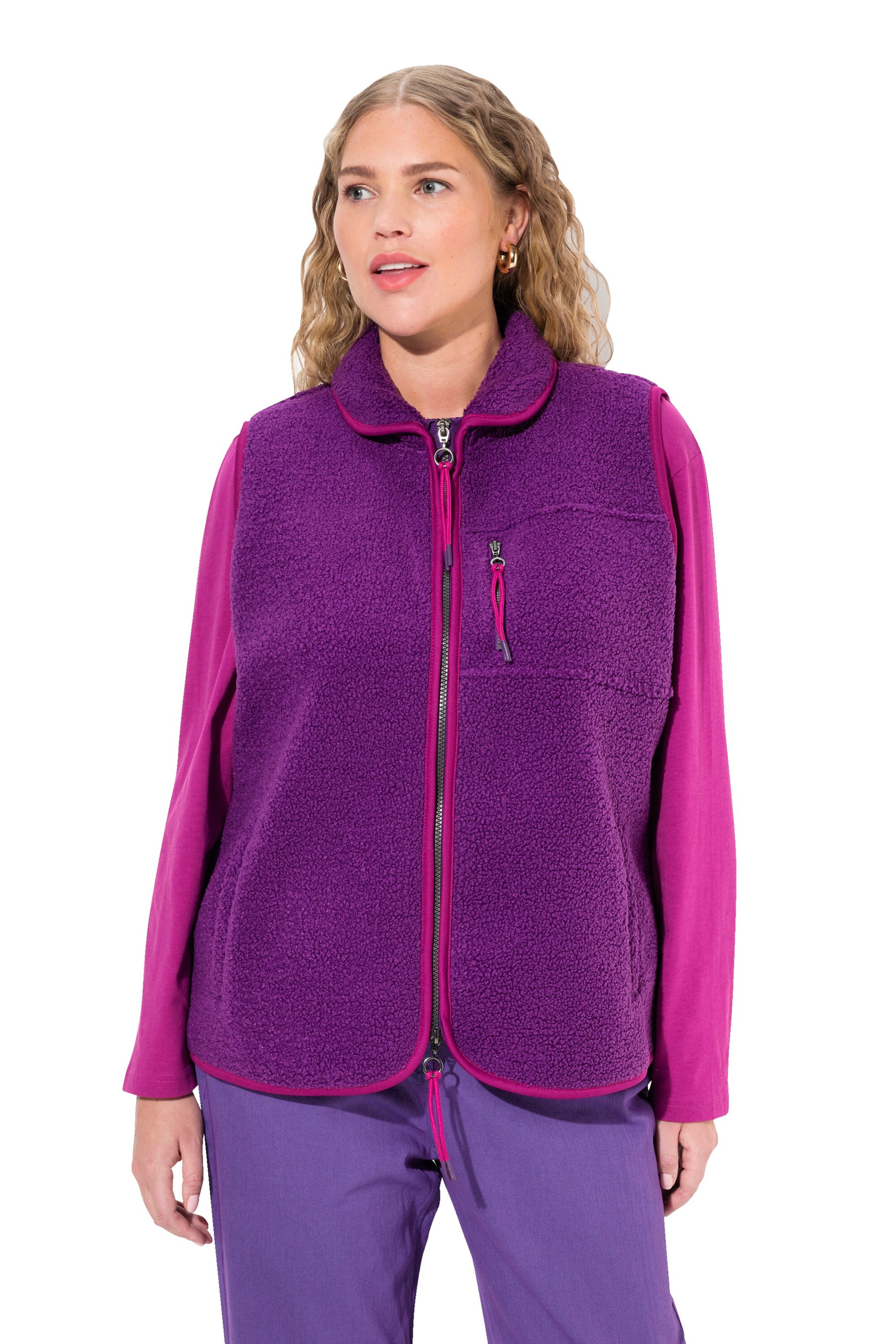 Ulla Popken Vest in Purple: front