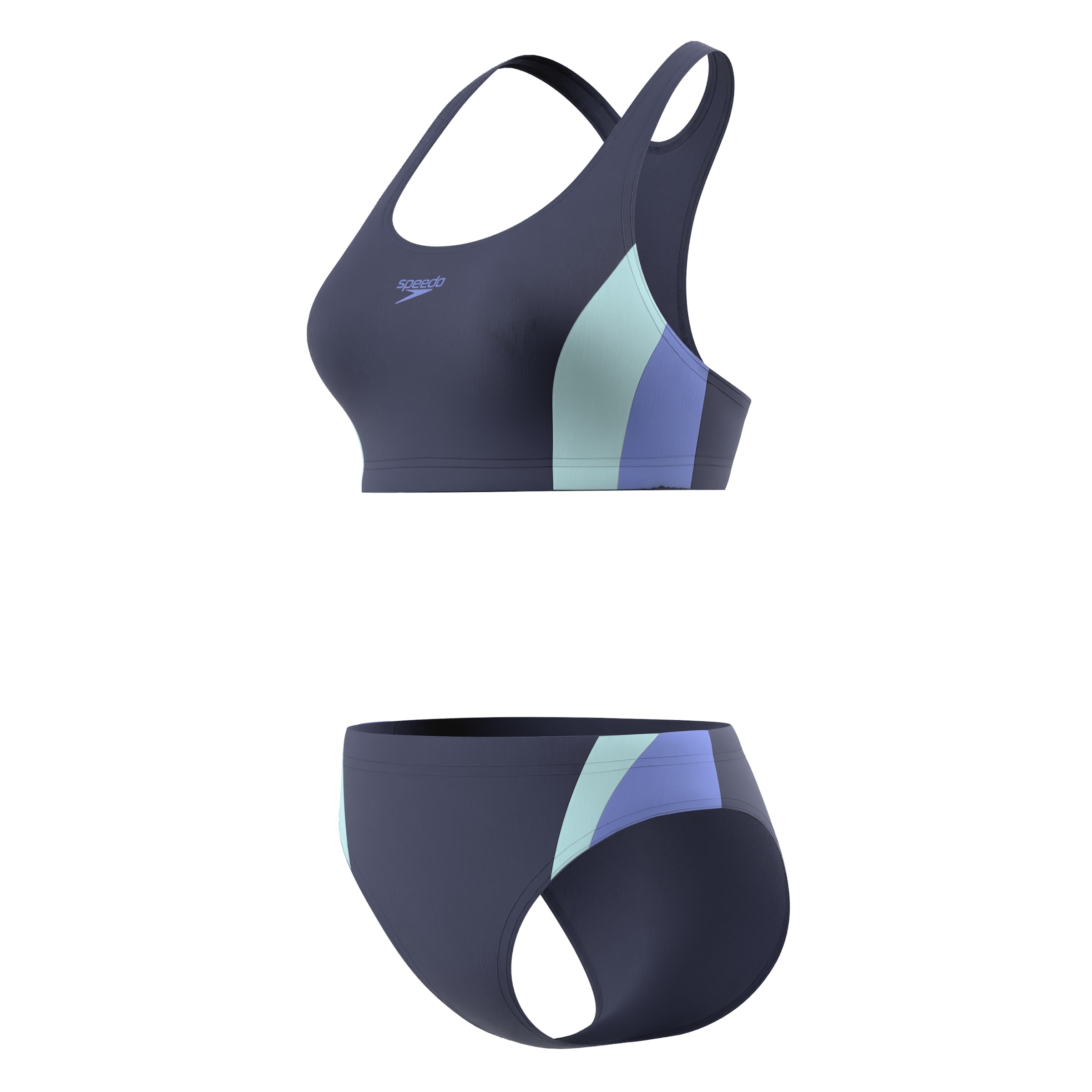 SPEEDO Bustier Sportbikini in Blau