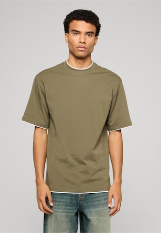 T-Shirt 'Contrast' Urban Classics en vert : devant