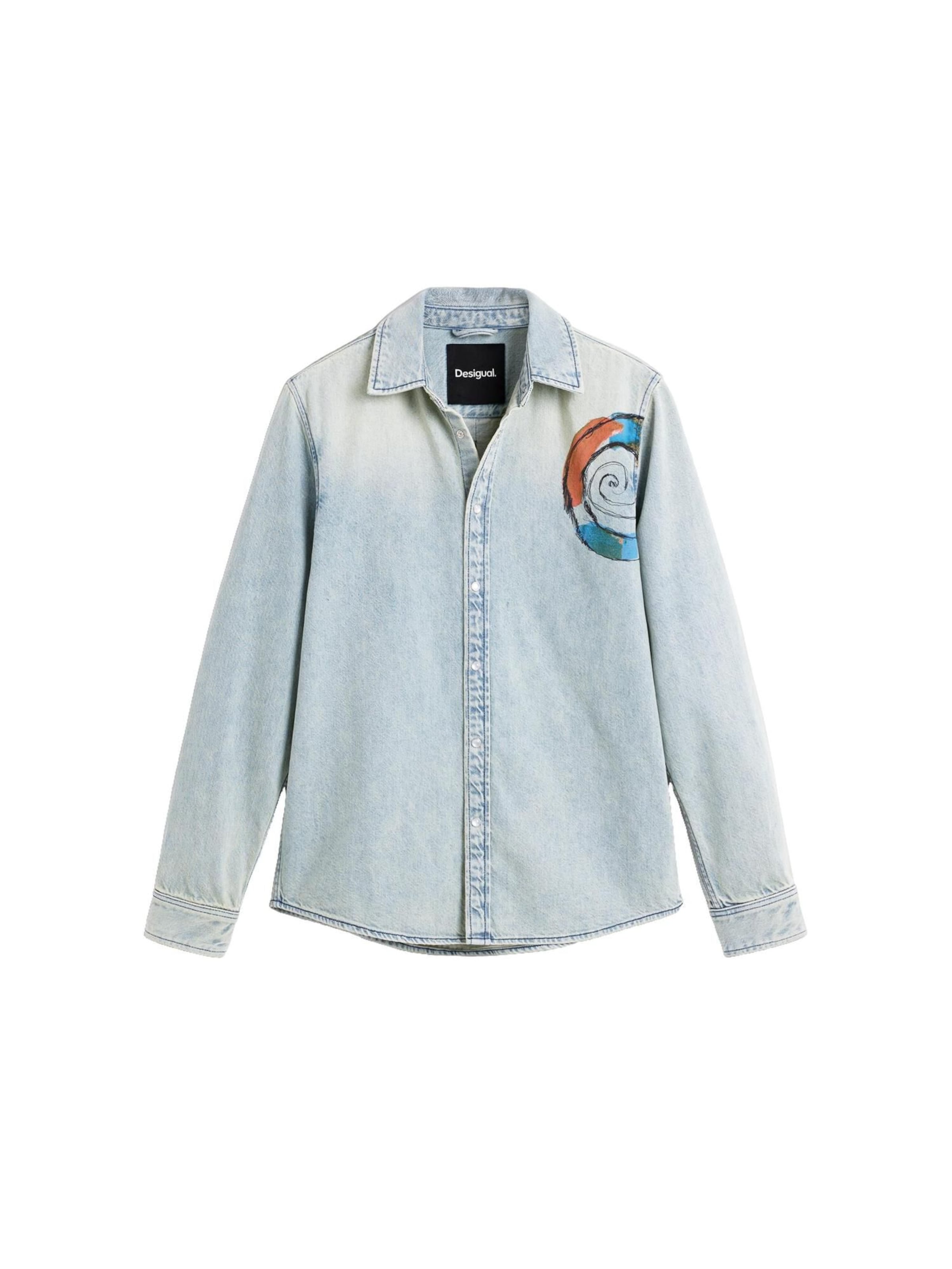 Desigual Regular fit Overhemd in Blauw: voorkant