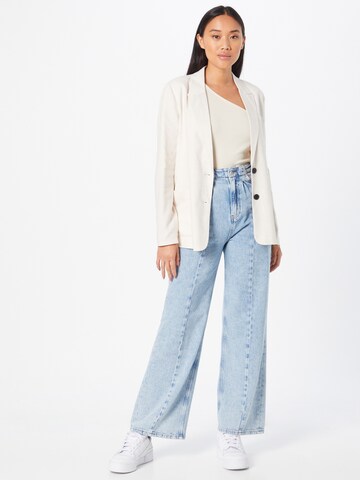 NEW LOOK Wide leg Bandplooi jeans in Blauw