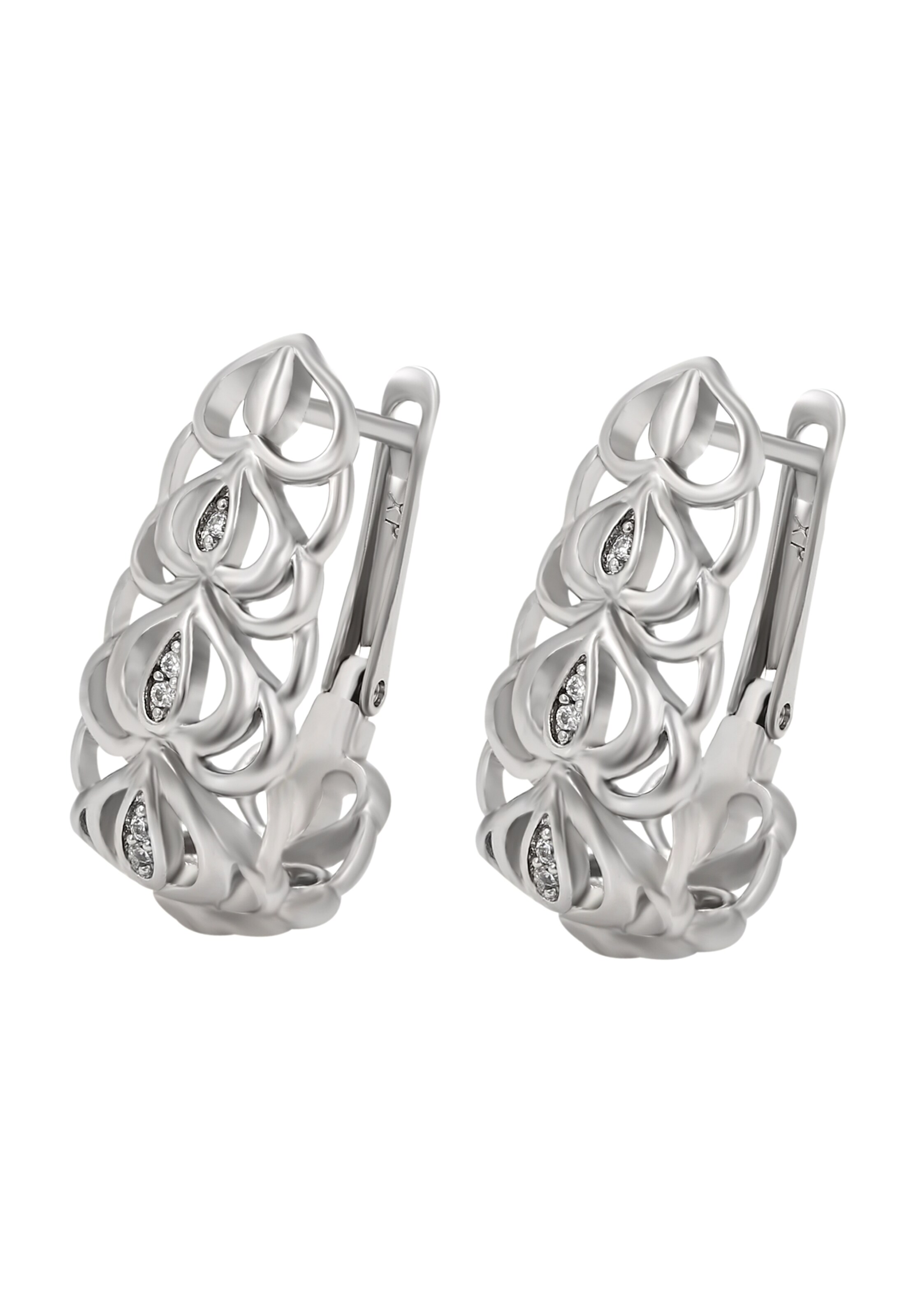 Boucles d'oreilles faina en argent : devant