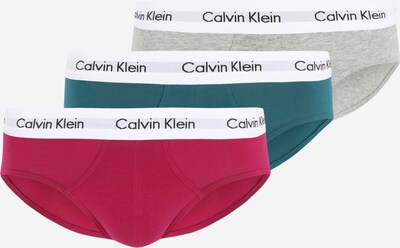 Calvin Klein Underwear Слип в сиво / смарагдово зелено / червено / бяло, Преглед на продукта
