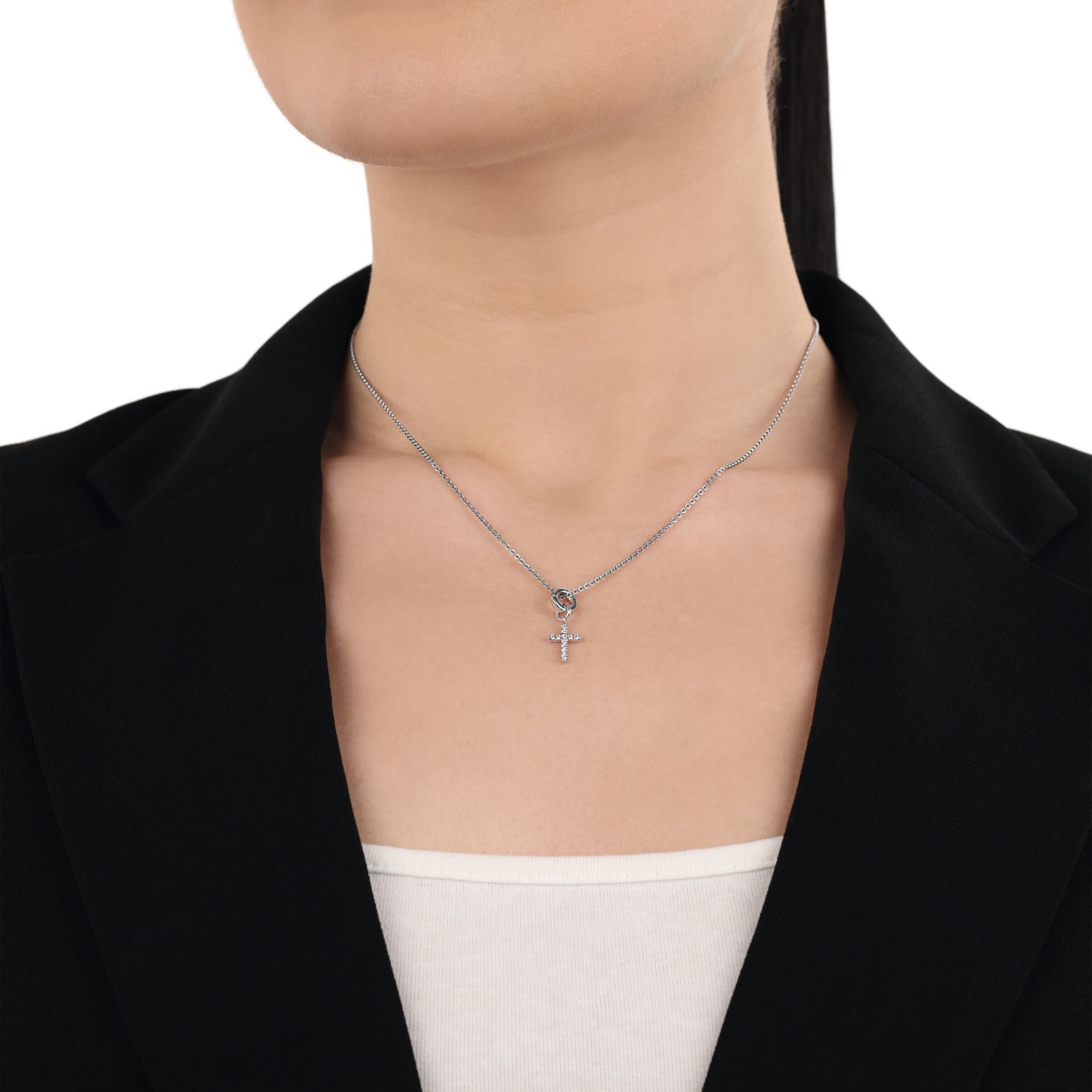 AMOR Pendant in Silver: front