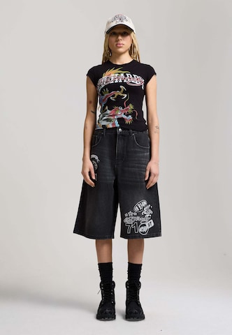 Ed Hardy - Camiseta 'Varsity Dragon' en negro