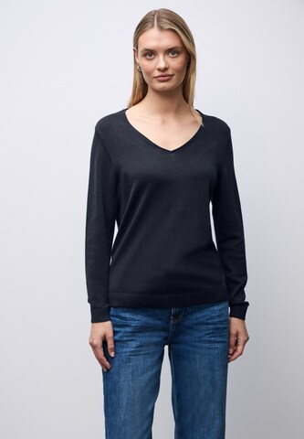 STREET ONE V-Neck Pullover in Blau: Vorderseite