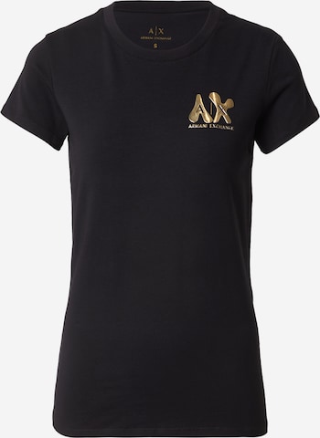melns ARMANI EXCHANGE T-Krekls: no priekšpuses