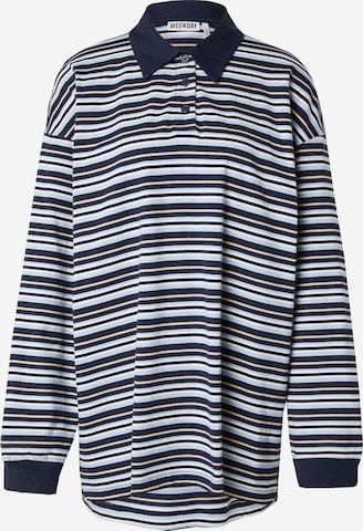 T-shirt oversize 'Emma' WEEKDAY en bleu : devant