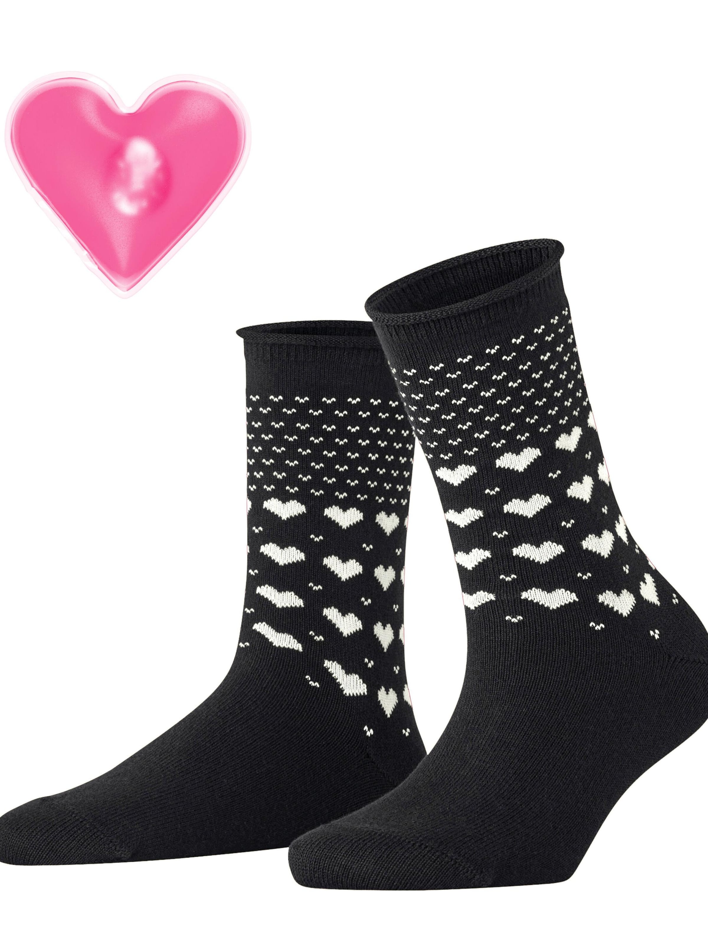 ESPRIT Socken 'Warming Hearts'‌‌‌‌‌‌‌‌ in Schwarz: Vorderseite