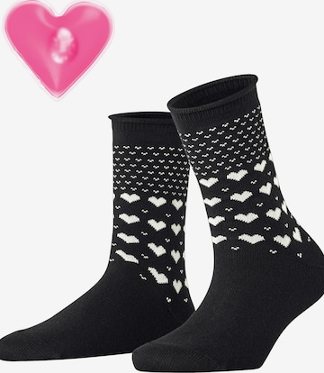 ESPRIT Socken 'Warming Hearts' in Schwarz: Vorderseite