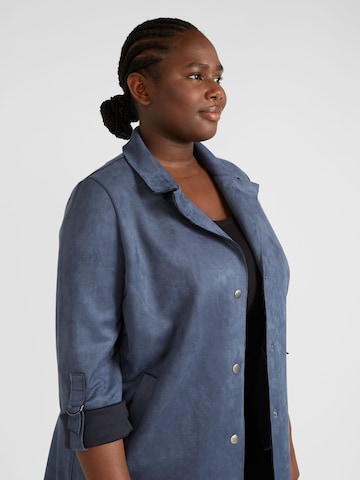 ONLY Carmakoma Between-Seasons Coat 'JOLINE' in Blue