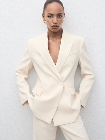 MANGO Blazer 'IGUANA' in White: front