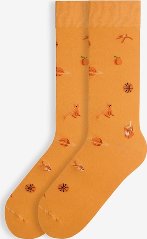 Von Jungfeld Socken 'Signature Icons' in Orange: Vorderseite