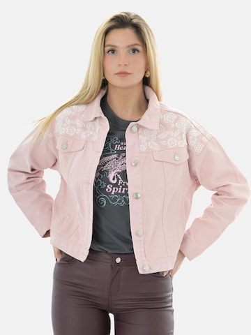 LEAFLETIC Vinterjakke 'Leafletic Women’s Denim Jacket' i pink: forside