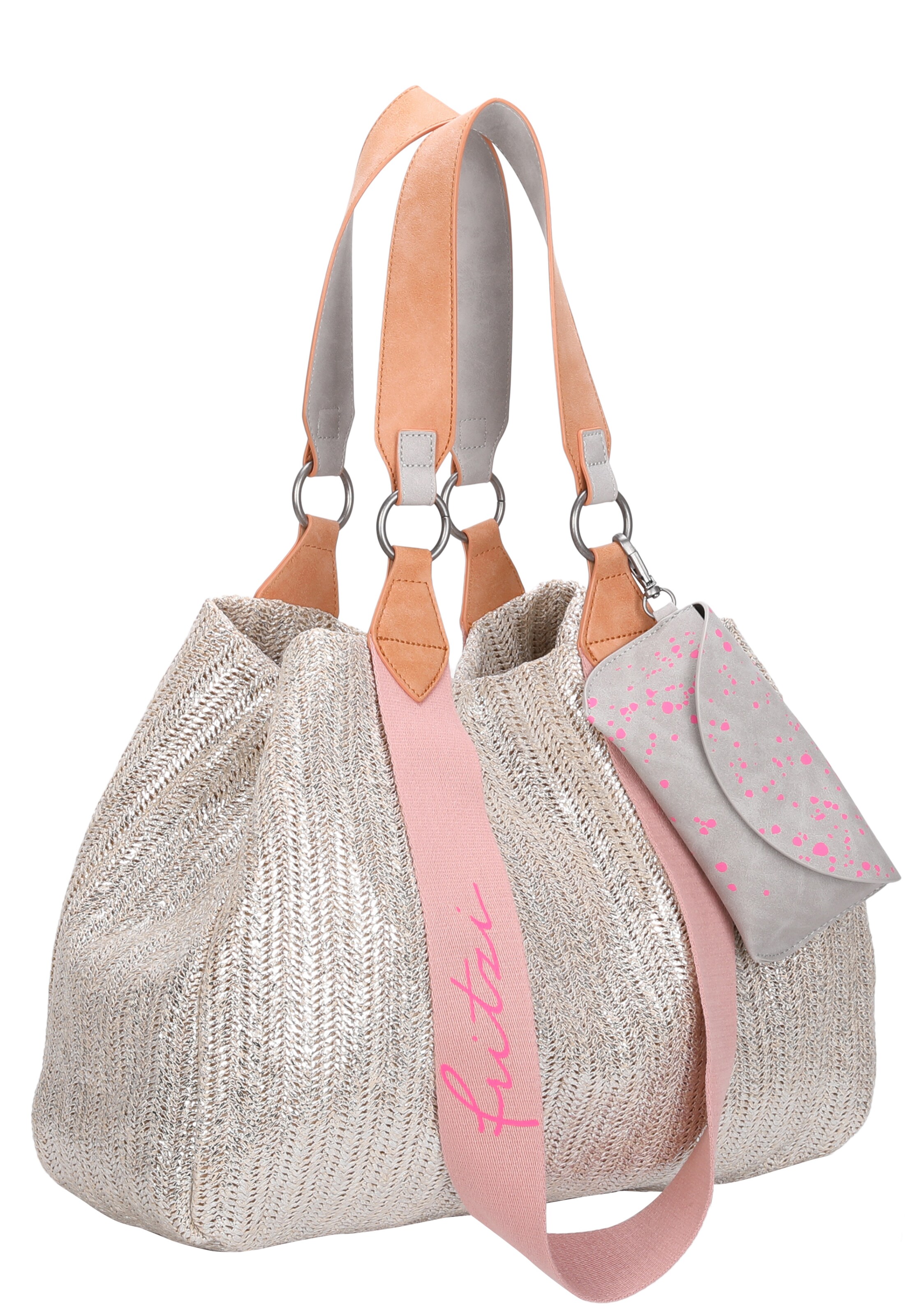 Fritzi aus Preußen Shopper 'Izzy Medium Limited Painted Straw' in Silver