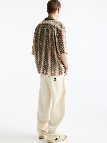 Pull&Bear Comfort fit Button Up Shirt in Green