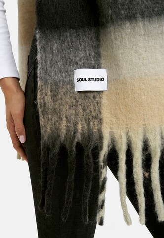 Smith&Soul Schal mit Karomuster und Fransen in Beige
