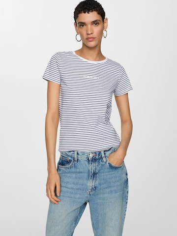 Tricou de la MANGO pe albastru: față