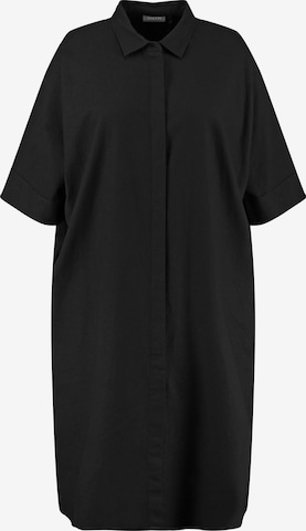 SAMOON - Vestido camisero en negro: frente