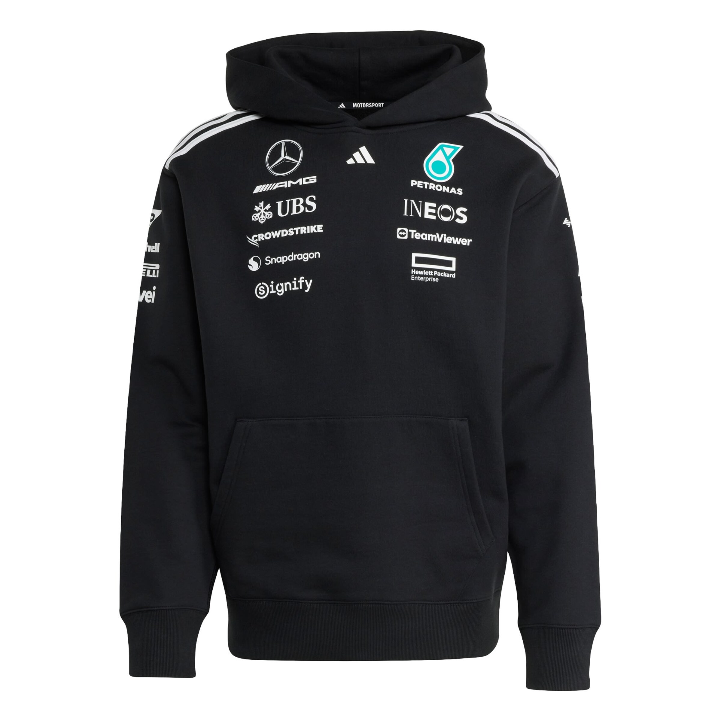 ADIDAS PERFORMANCE Sports sweatshirt 'Mercedes - AMG Petronas Formula One Team' in Black: front