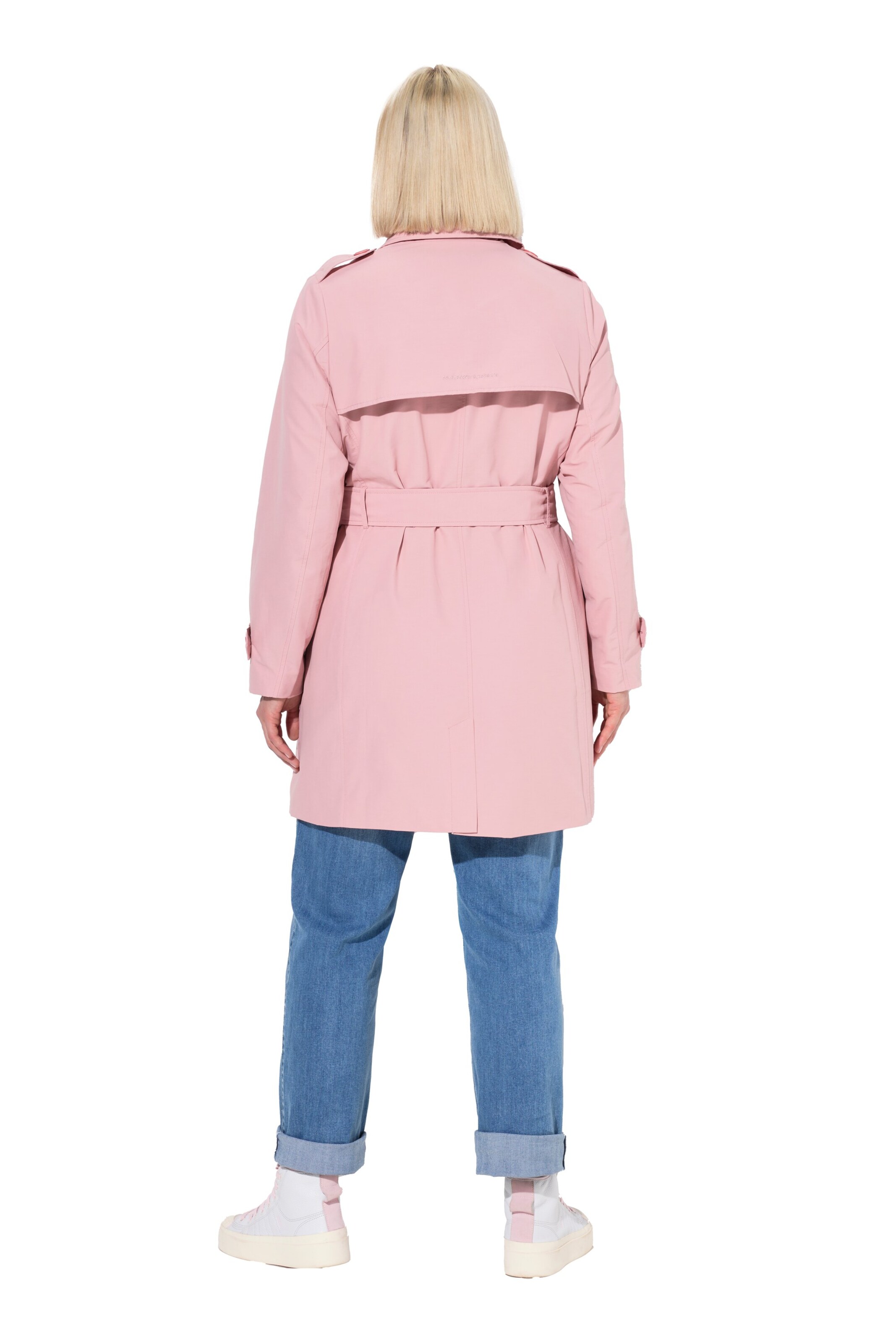 Ulla Popken Between-seasons coat in Pink