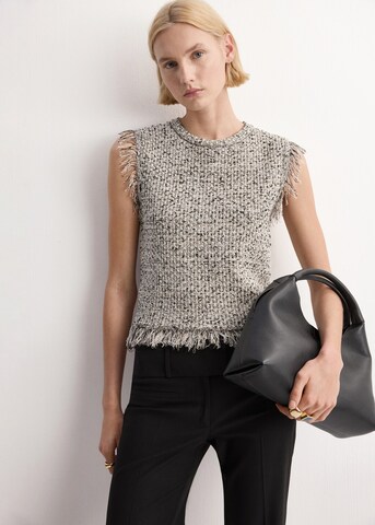MANGO Knitted Top 'Flequis' in Black: front