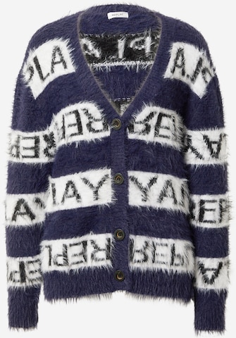 REPLAY Knit Cardigan 'Mesh' in Blue: front