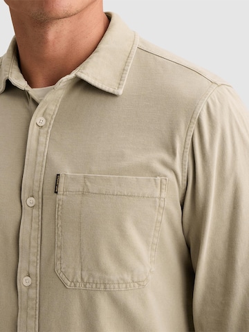 PME Legend Regular fit Overhemd 'Shirt with garment-dye wash and chest pocket' in Beige