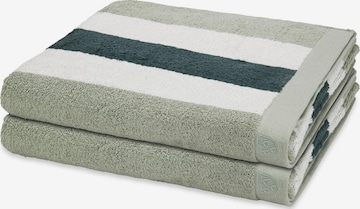 ROSS Handdoek 'Doubleface Stripes' in Groen: voorkant