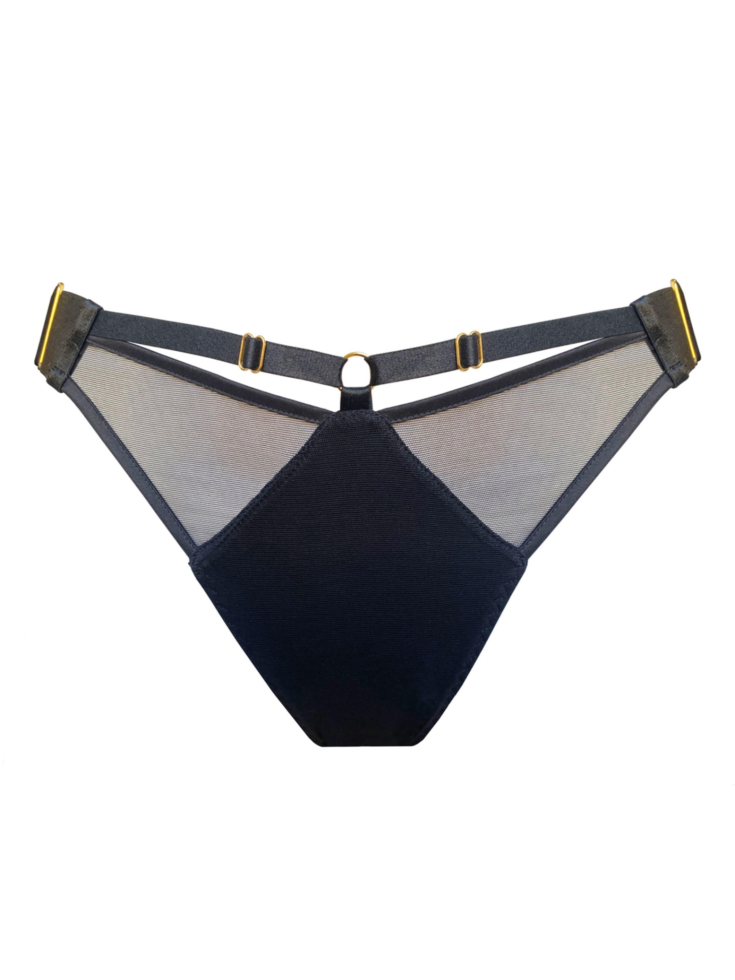 Bordelle Slip 'Signature'‌‌‌‌‌‌‌ in Schwarz: Vorderseite