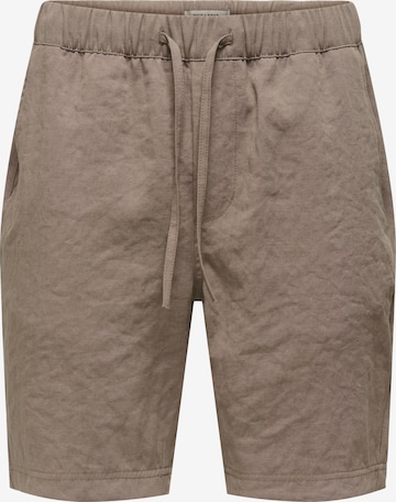 Only & Sons Regular Shorts 'Trake' in Braun: Vorderseite